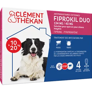 Clément Thékan Fiprokil Duo 134 mg/40 mg Chien 4 Pipettes