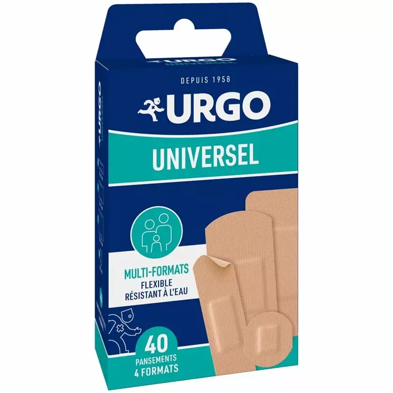 Pansements 4 formats Universel Urgo - Plaies superficielles - 40 pansements