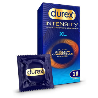 Préservatifs sans latex Intensity XL Durex - Sensations intenses - 10 préservatifs