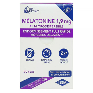 Mélatonine 1mg FilmTec Ibsa Pharma - Endormissement - 30 films orodispersibles
