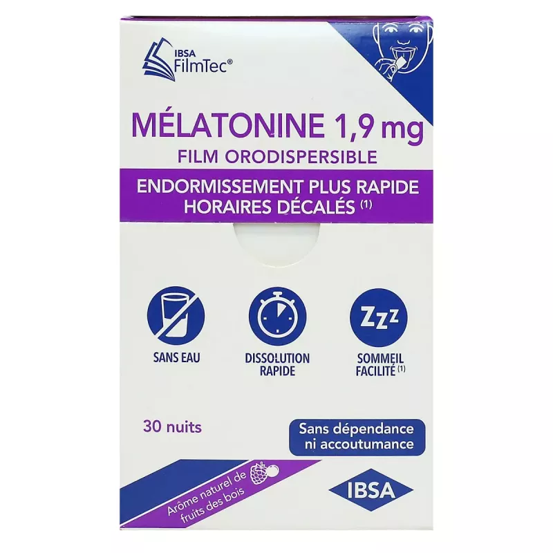 Mélatonine 1mg FilmTec Ibsa Pharma - Endormissement - 30 films orodispersibles