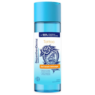Gel lavant tatouage BepanthenDerma Tattoo Bayer - Peau tatoués - 200ml