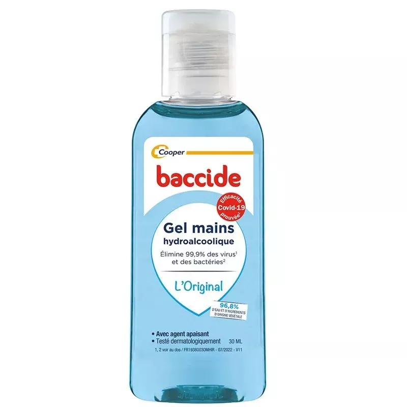 Gel hydroalcoolique mains sans rinçage Baccide Cooper - 30ml