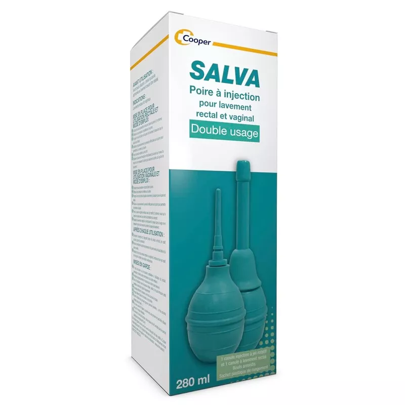 Poire à lavement rectal et vaginal jet rotatif Salva Cooper - 280ml