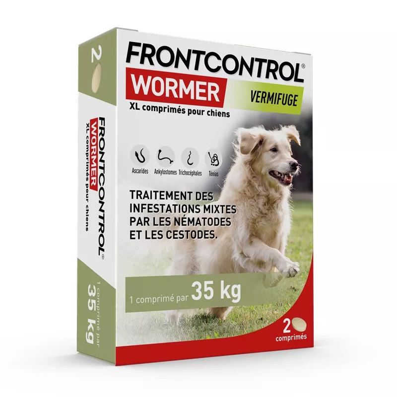 Vermifuge chien XL Frontcontrol Wormer Frontline - 2 comprimés