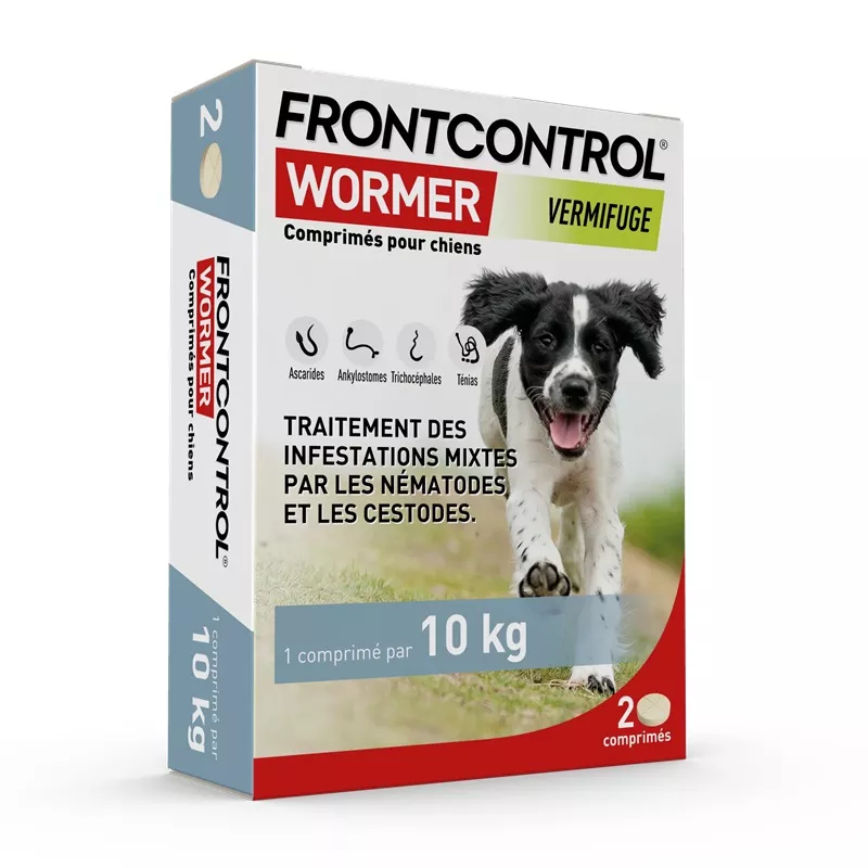 Vermifuge chien Frontcontrol Wormer Frontline - 2 comprimés