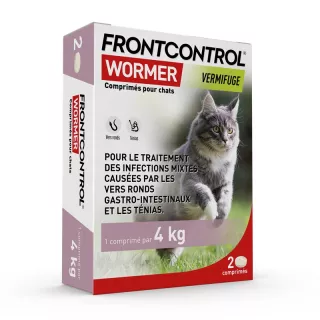 Vermifuge chat Frontcontrol Wormer Frontline - 2 comprimés