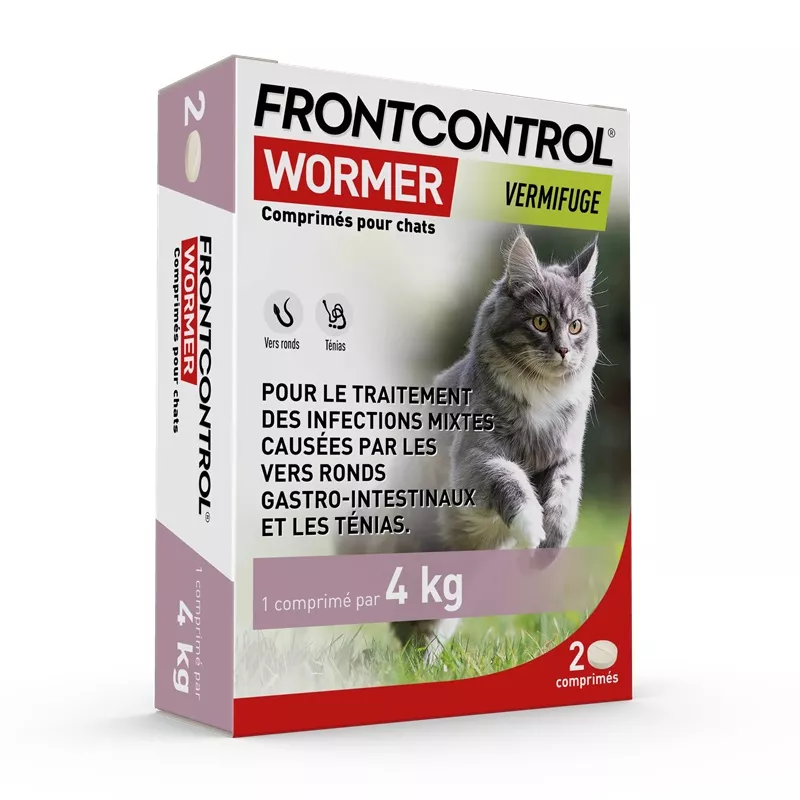 Vermifuge chat Frontcontrol Wormer Frontline - 2 comprimés