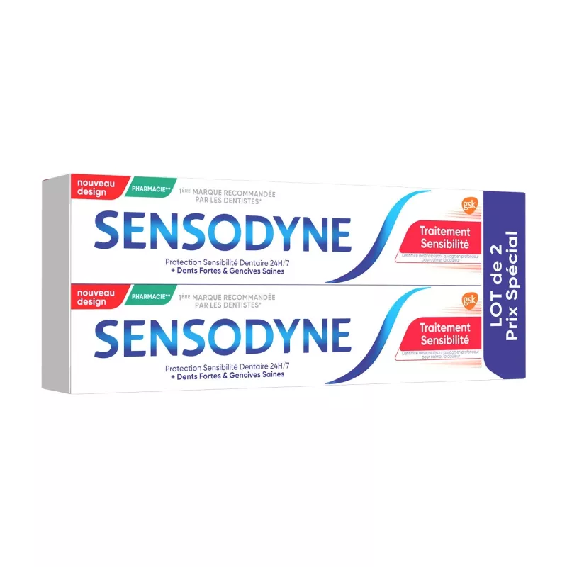 Dentifrice traitement sensibilité Sensodyne - Sensibilité dentaire - 2x75ml