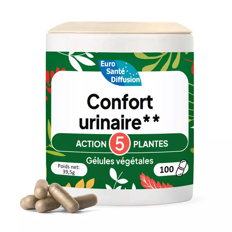 Confort urinaire Action 5 plantes Phytofrance - Système urinaire - 100 gélules