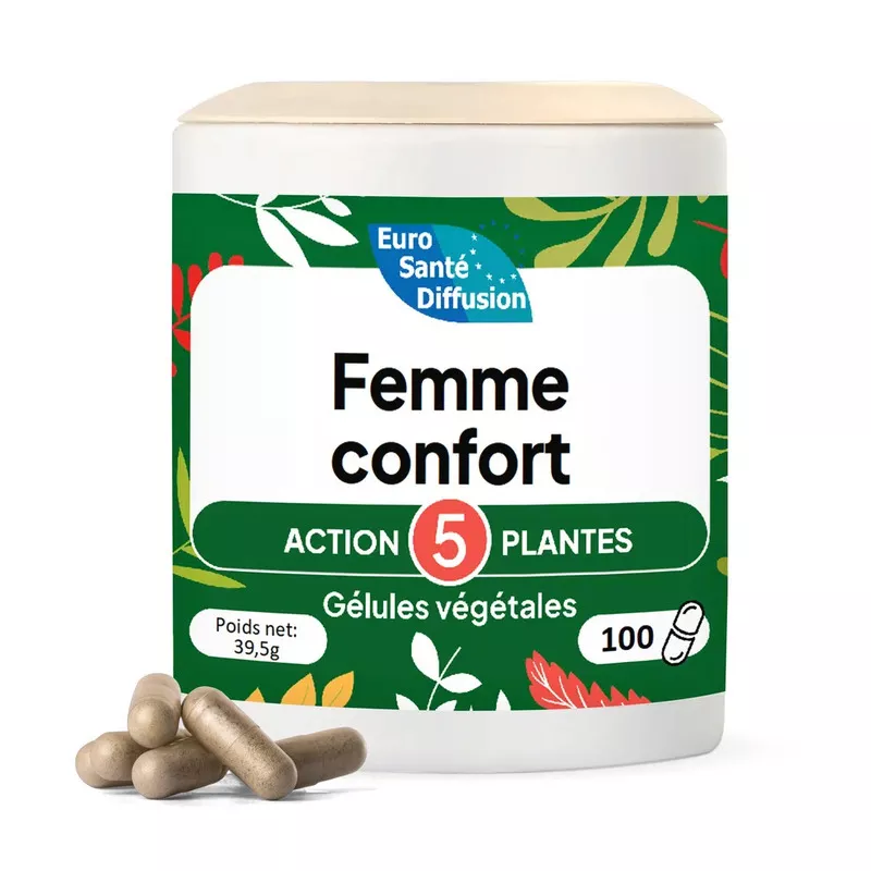 Femme confort Action 5 plantes Phytofrance - Cycle menstruel - 100 gélules