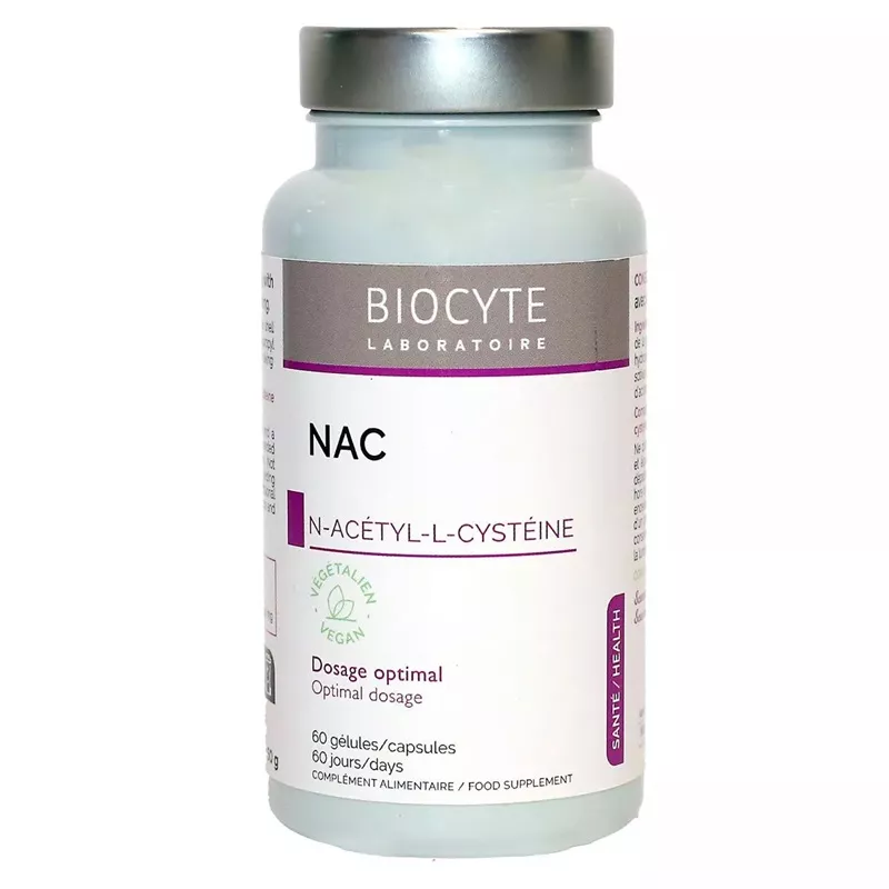NAC N-Acétyl-LCystéine Biocyte - Anti-oxydant - 60 gélules