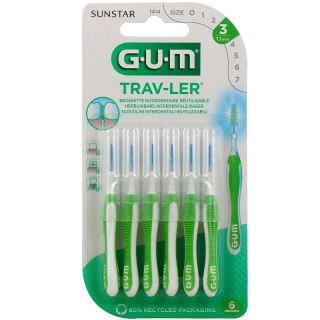 Brossettes interdentaires Trav-Ler 1.1 mm Gum - Plaque dentaire - x 6
