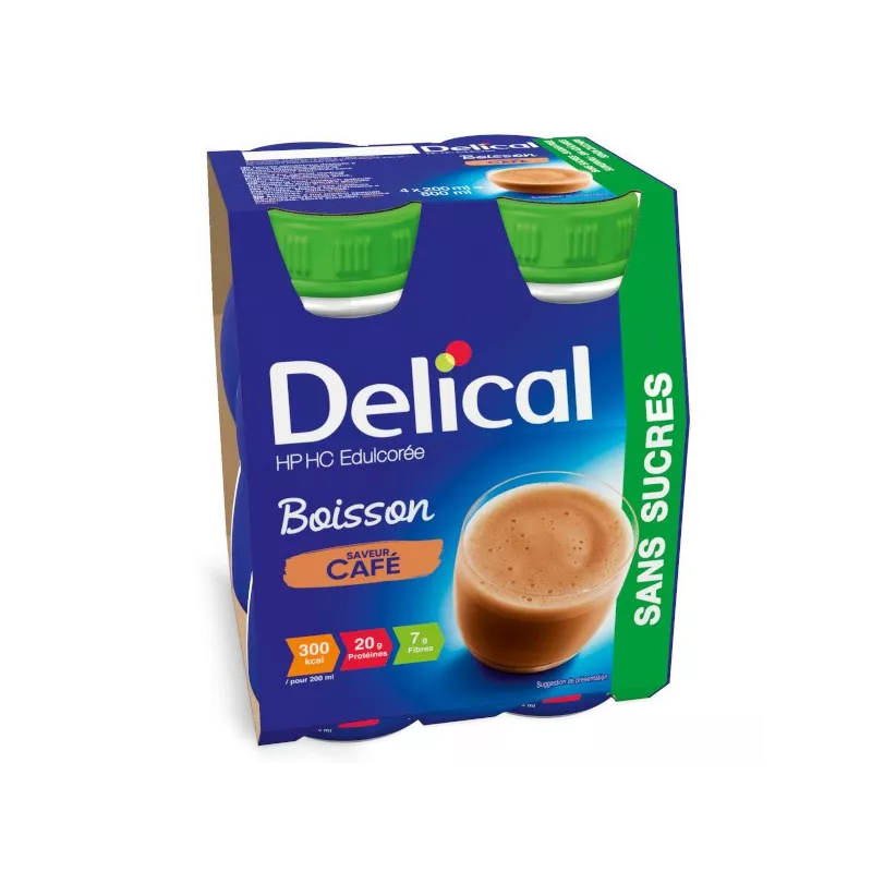 Boisson HP/HC édulcorée sans sucres Café Delical - 4 x 200ml