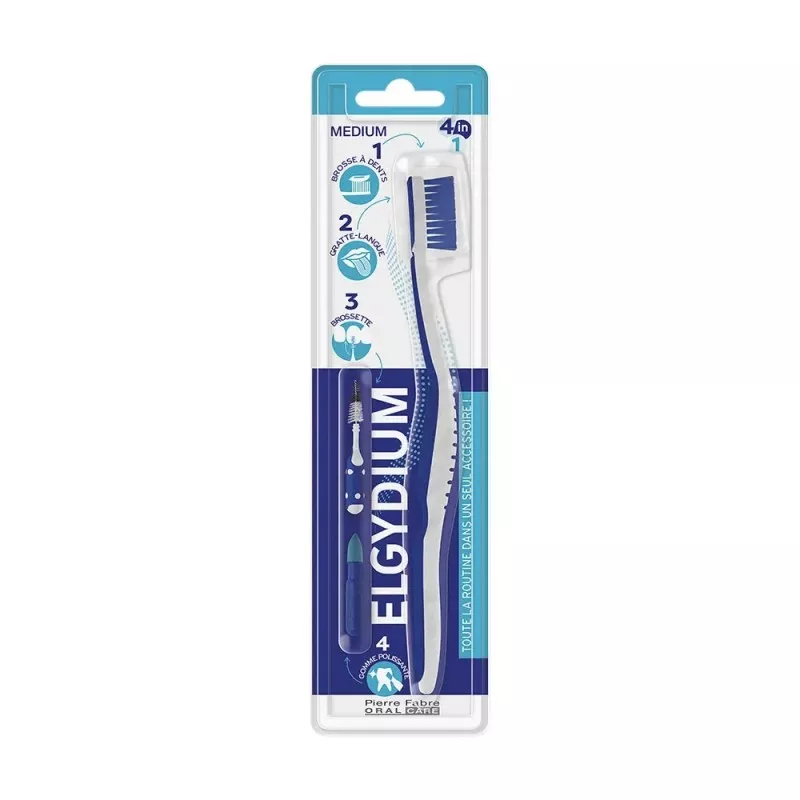 Brosse à dents 4 IN 1 Médium Elgydium