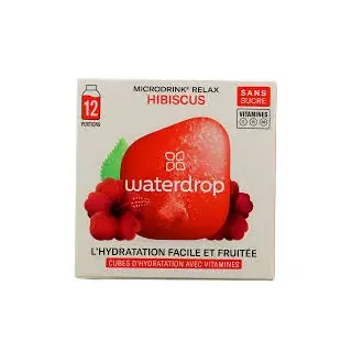 Microdrink RELAX Waterdrop - Hibiscus/Acérola - 12 cubes à dissoudre