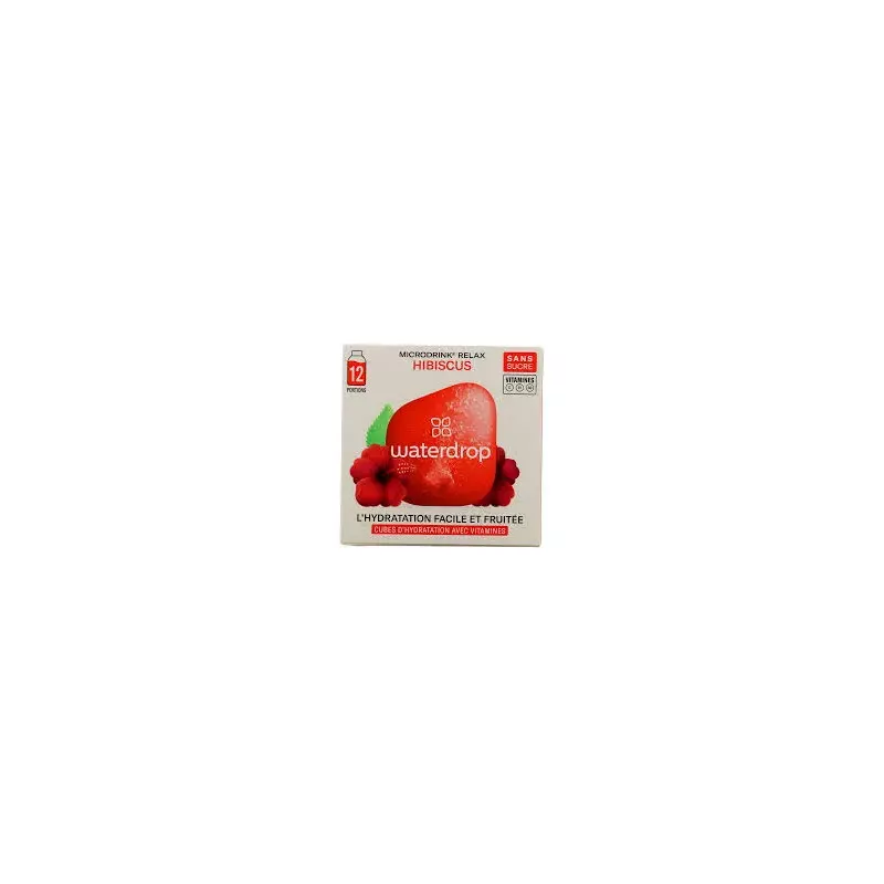 Microdrink RELAX Waterdrop - Hibiscus/Acérola - 12 cubes à dissoudre