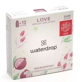 Microdrink LOVE Waterdrop - Grenade/Baie de Goji - 12 cubes à dissoudre