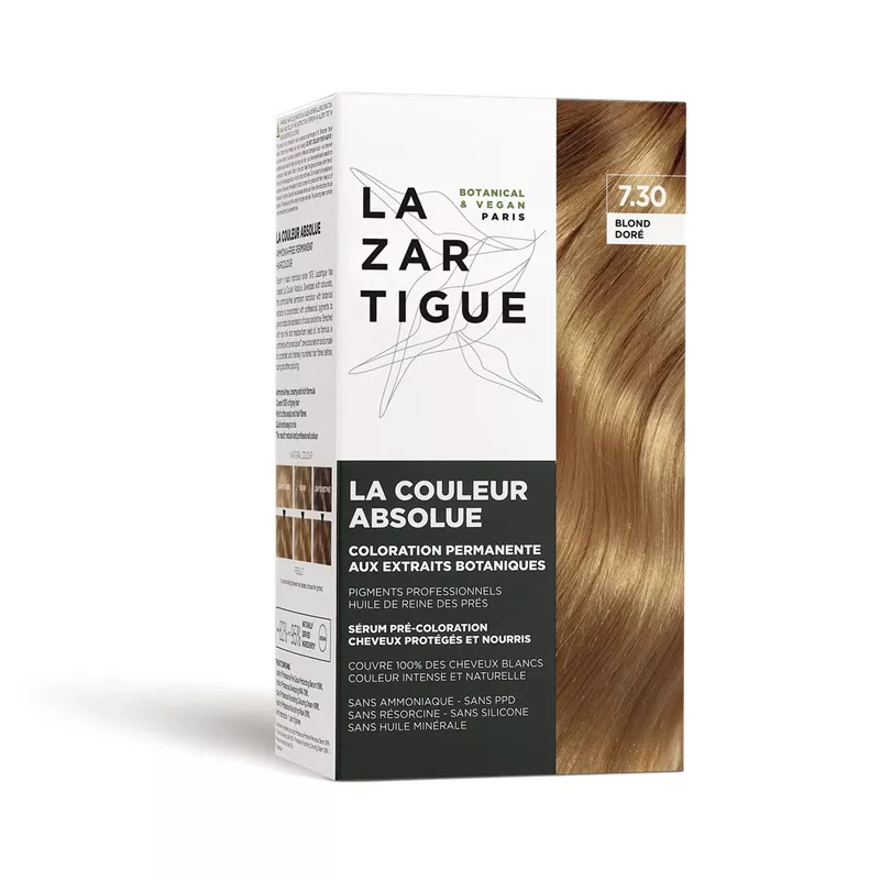 Coloration permanente 7.30 Blond doré La Couleur Absolue Lazartigue
