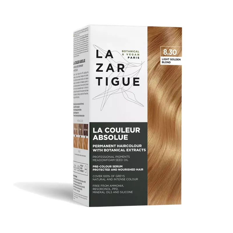Coloration permanente 8.30 Blond clair doré La Couleur Absolue Lazartigue