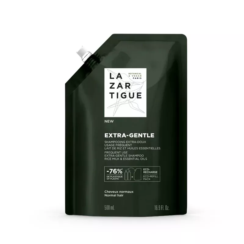 Shampoing extra-doux Extra-Gentle Lazartigue - Usage fréquent - Éco-recharge 500ml