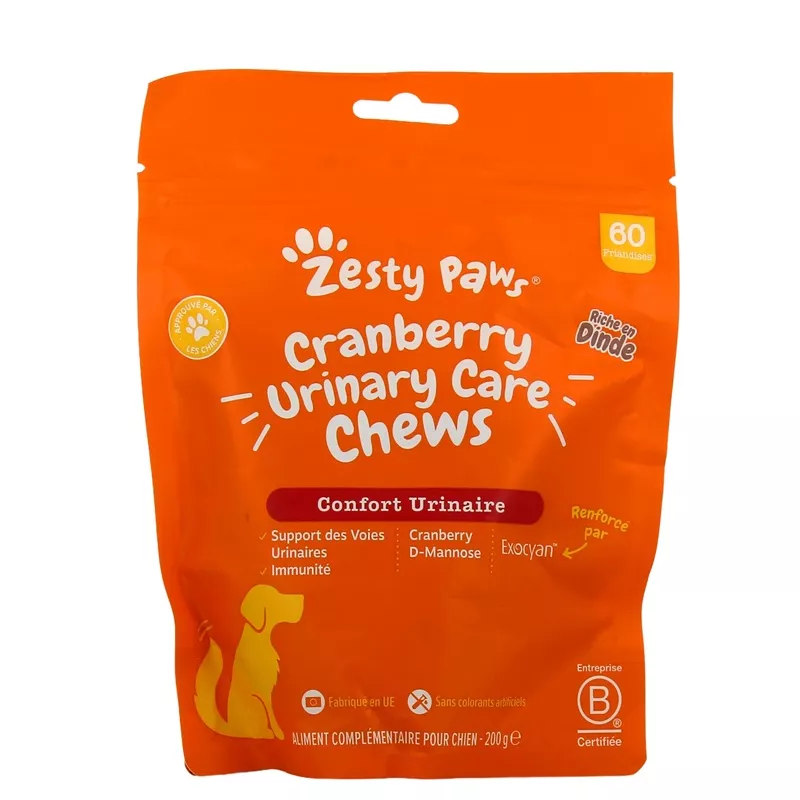 Confort urinaire Urinary Care Chews Zesty Paws - 60 friandises à la dinde