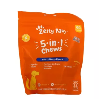 Multifonctions 5-in-1 Chews Zesty Paws - 60 friandises à la dinde
