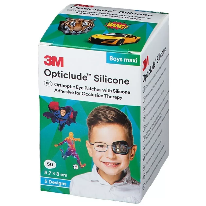 Pansements orthoptiques garçons Opticlude™ Silicone 3M - 5,7cm x 8cm - 50 unités