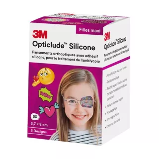 Pansements orthoptiques filles Opticlude™ Silicone 3M - 5,7cm x 8cm - 50 unités