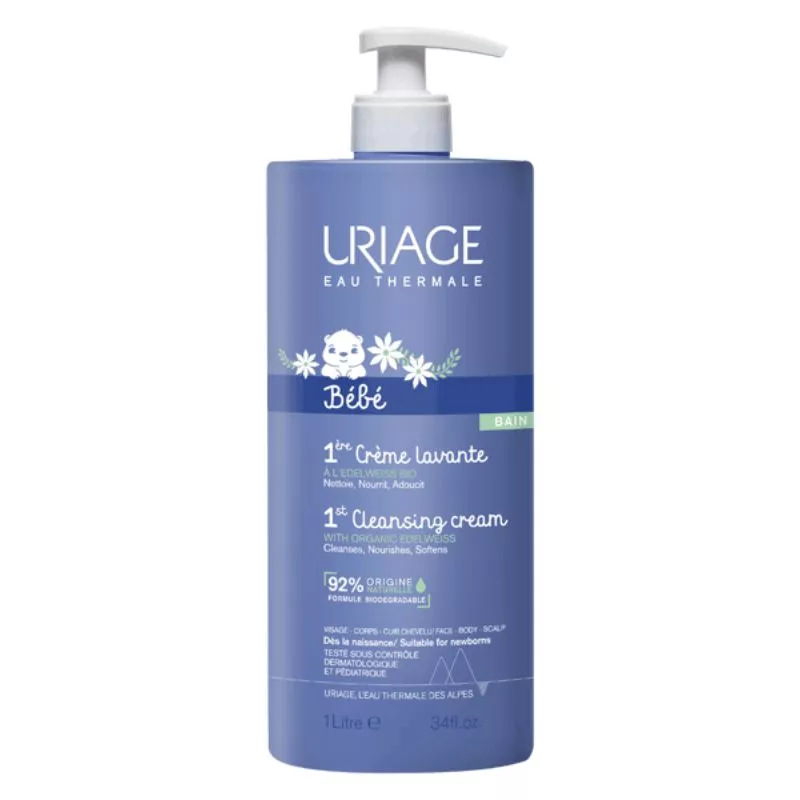 1ʳᵉ Crème lavante visage, corps et cheveux Bébé Uriage - 1L