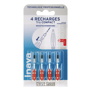 Recharges brossettes interdentaires espaces larges 1.5mm TrioCompact Inava - x 4