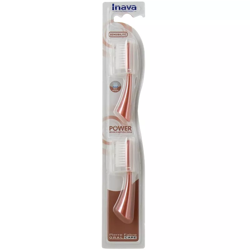 Brossette de rechange sensibilité rose Power Inava - 2 unités
