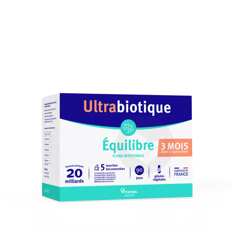 Ultrabiotique Équilibre Nutrisanté - Flore intestinale - 3 x30 gélules