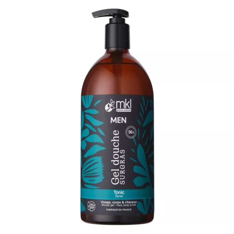 Gel douche surgras homme Tonic MKL Men - Visage, corps et cheveux - 1L