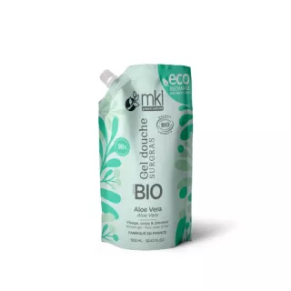 Gel douche surgras Aloe Vera Bio MKL - Visage, corps et cheveux - Écorecharge 900ml