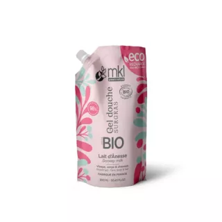Gel douche surgras Lait d'Ânesse Bio MKL - Visage, corps et cheveux - Écorecharge 900ml