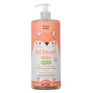Gel lavant doux Bio MKL Baby Green - Visage, corps et cheveux - 1L