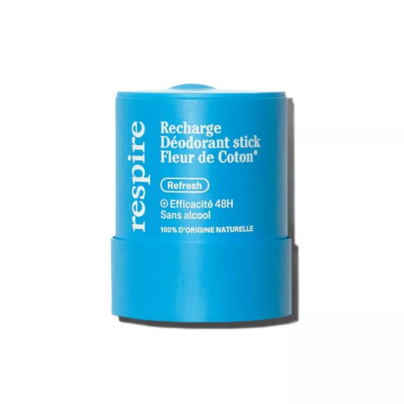 Déodorant solide en stick Fleur de Coton Respire - Recharge 50g