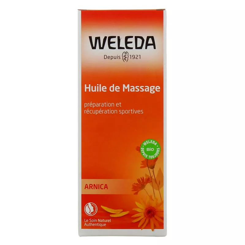 Huile de massage à l'Arnica Bio 200ml + Gel douche sport à l'Arnica 200ml Weleda