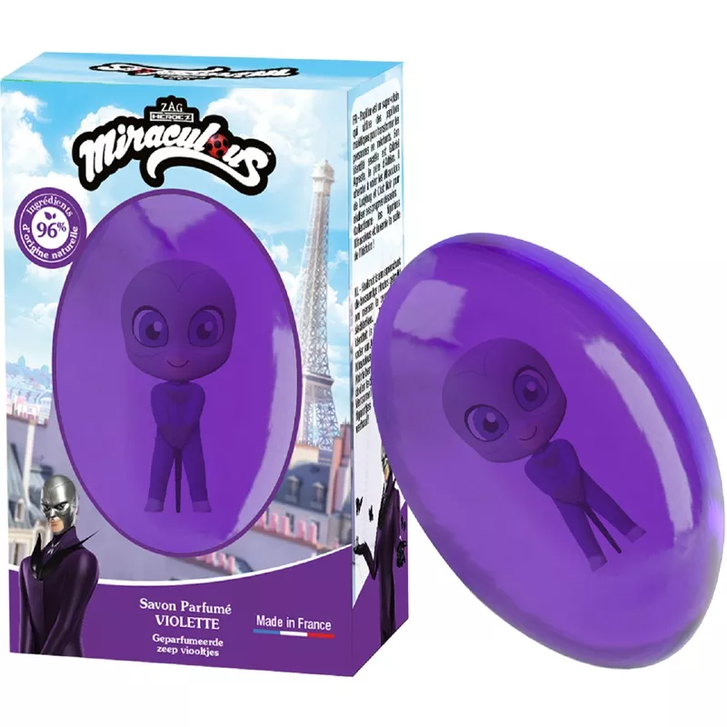 Savon solide violette Papillon Le Comptoir du Bain X Miraculous - 75g