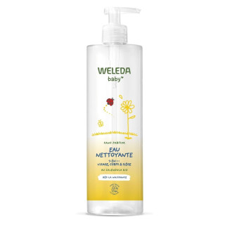 Eau nettoyante 3-en-1 sans parfum au calendula Bio Weleda Baby - 400ml