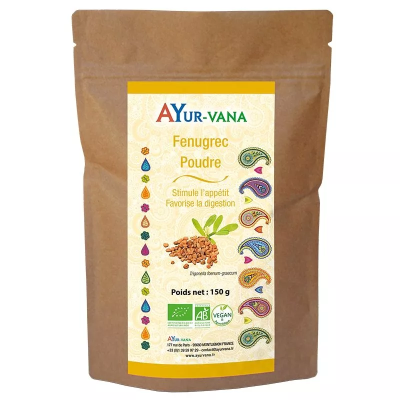 Fenugrec en poudre Bio Ayur-Vana - Appétit et Digestion - 150g