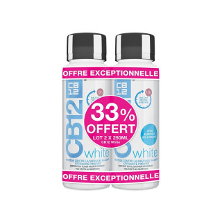 Bain de bouche White CB12 - Haleine fraîche et dents blanches - 2 x 250ml