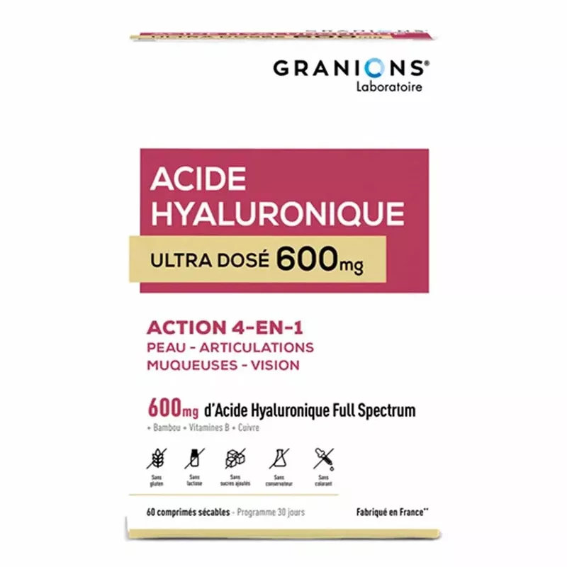 Acide Hyaluronique 600mg Granions - Stress oxydatif - 60 gélules