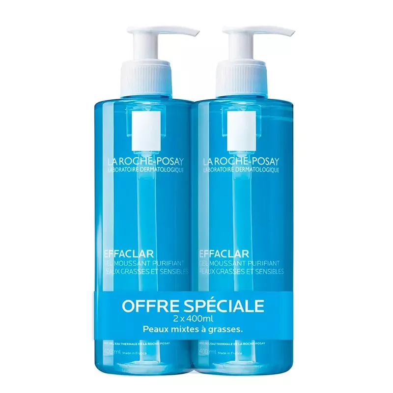 Gel moussant purifiant Effaclar La Roche-Posay - 2 x 400ml