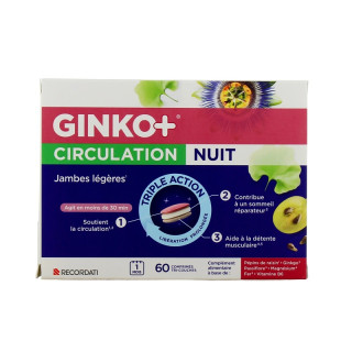 Ginko+ Circulation nuit jambes légères Bouchara-Recordati - 60 comprimés