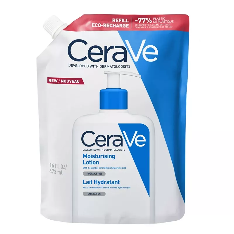Lait hydratant peaux sèches à très sèches Cerave - Éco-recharge 473ml