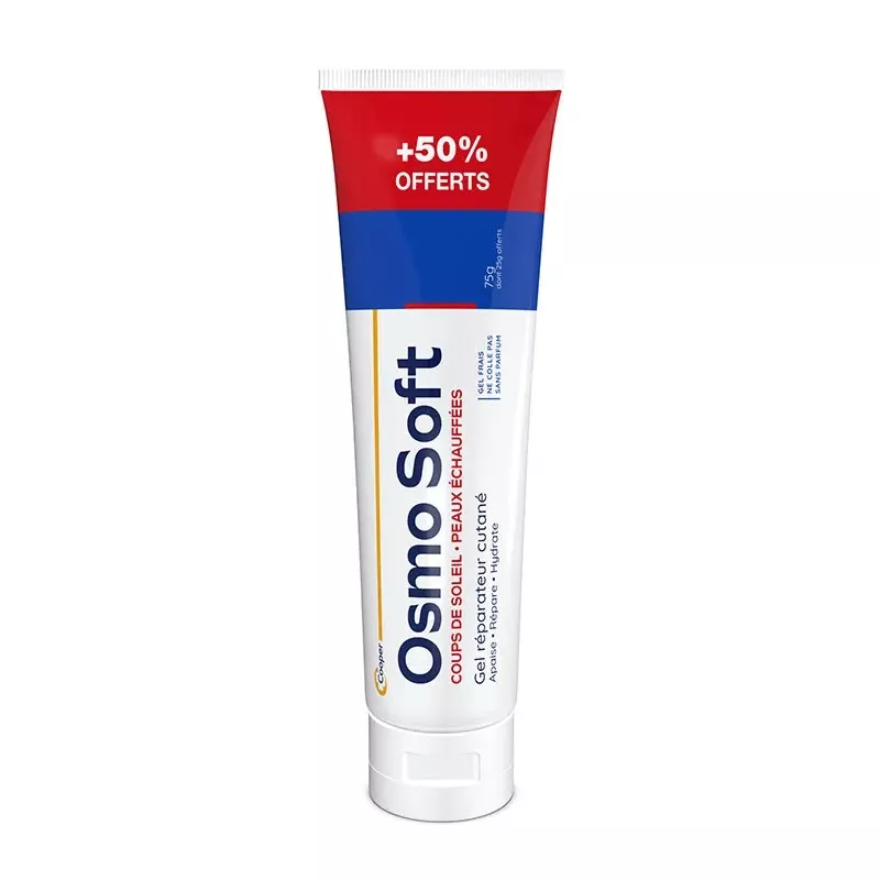 Gel réparateur cutané coups de soleil et peaux échauffées OsmoSoft Cooper - 75g + 25g Offert