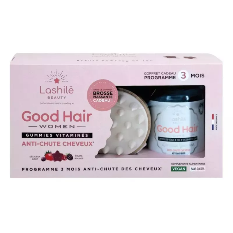 Coffret Trio Good Hair Women Lashilé Beauty - 3 x 60 gommes + 1 brosse massante Offerte Lashilé Beauty