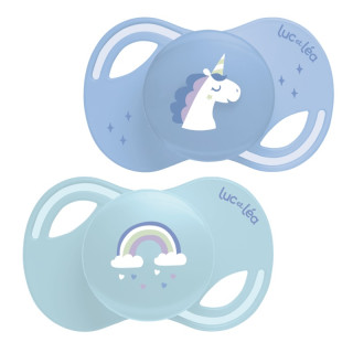 Sucette anatomique extra-fine +18m Collection Luc et Léa x 2 - Licorne & Arc-en-ciel